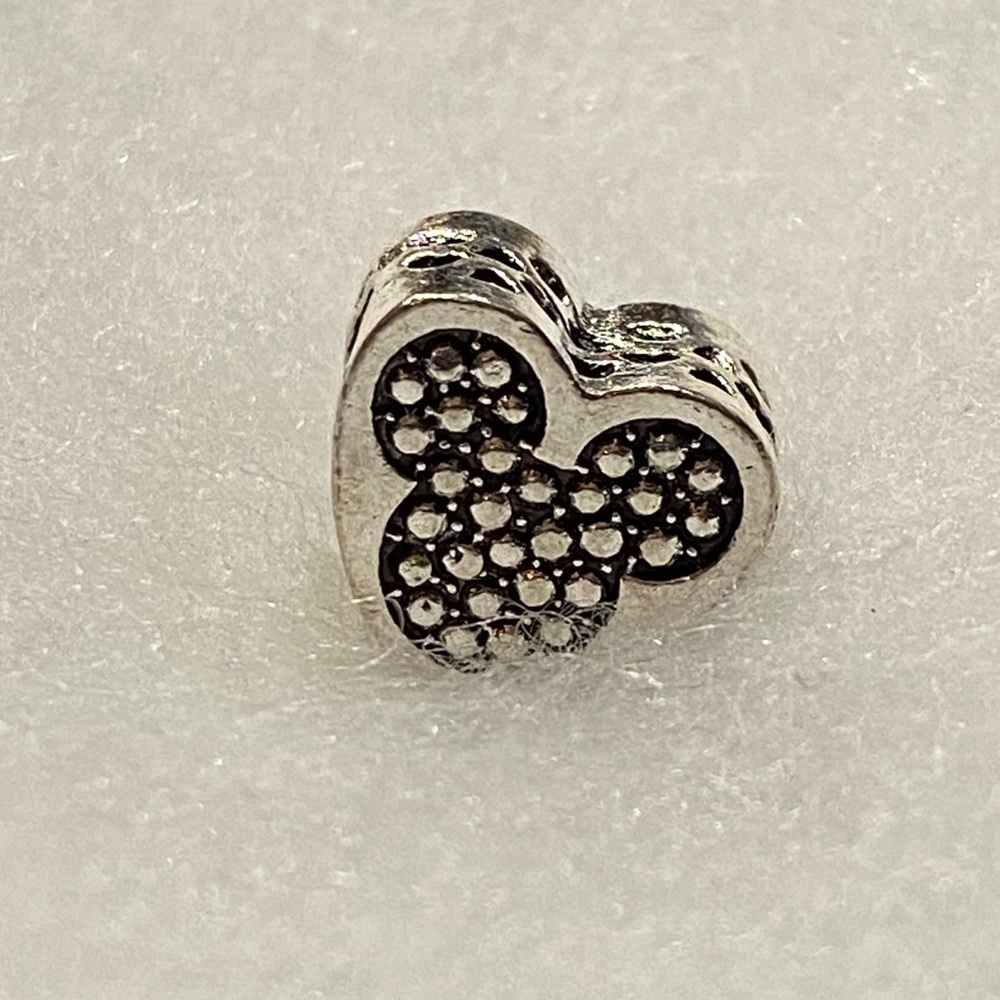 NEW•Silver Heart w/Mickey head DIY charm/bead - Picture 3 of 6